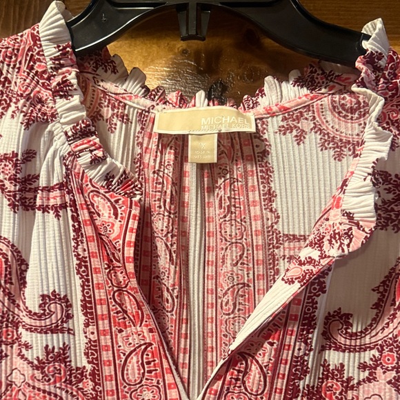 Michael Kors Pink and White Floral Midi Dress - Picture 2 of 4